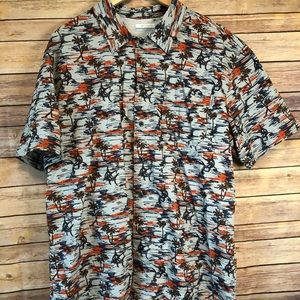 Columbia pfg button down top blue size large